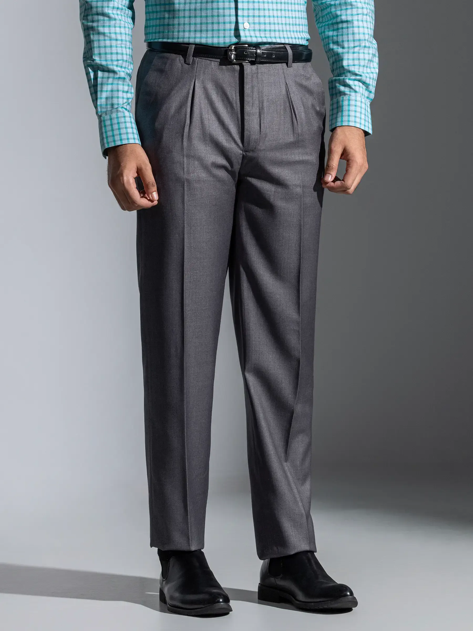 Grey Mixed Viscose Taaga Man Formal Pant