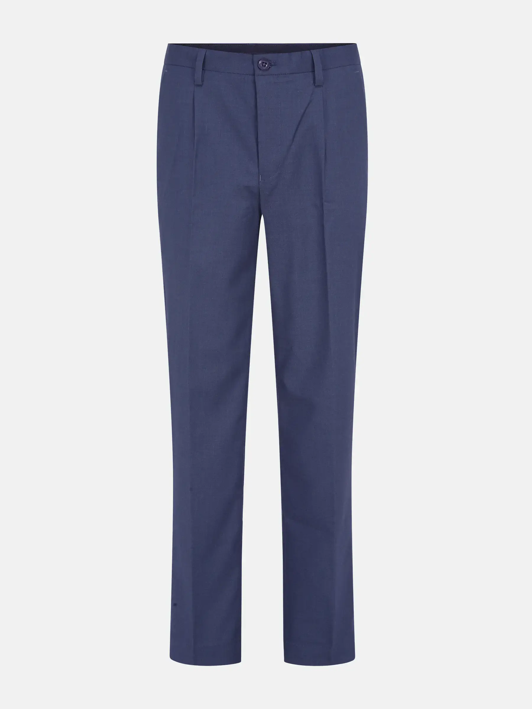 Slate Blue Mixed Cotton Taaga Man Formal Classic Fit Pant