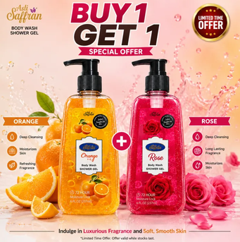 Asli Saffran Body wash ROSE & Orange Shower gel