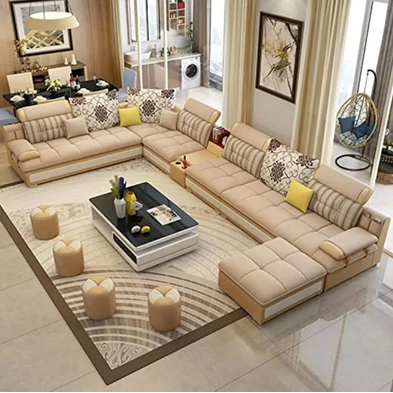 Gorjon Wood and China Fabrics Sofa Set
