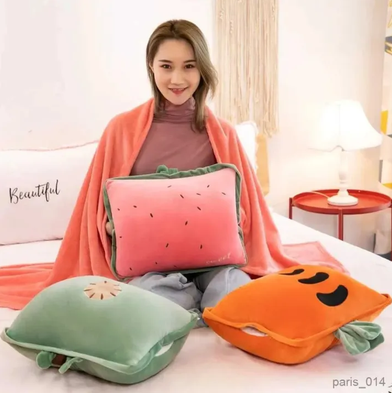 Fruit Shaped Blanket Winter Gift Plush Creative Pillow
