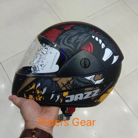 Gliders Jajj Red And Black Graphics Fullface helmet For Riding Bike.