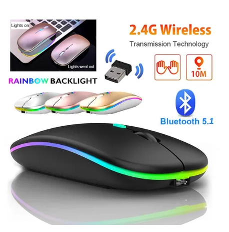 Rechargeable Wireless RGB Waterproof Optical Mouse