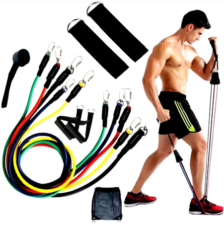 Resistance Bands Set – Stackable Workout Bands with Handles, Door Anchor, Ankle Straps & Carry Bag