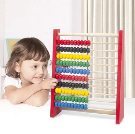 Durable Red Blue Wooden Abacus Educational Intelligence Development Calculation Bead Wooden Hobbies Calculation Rack Kid Toys