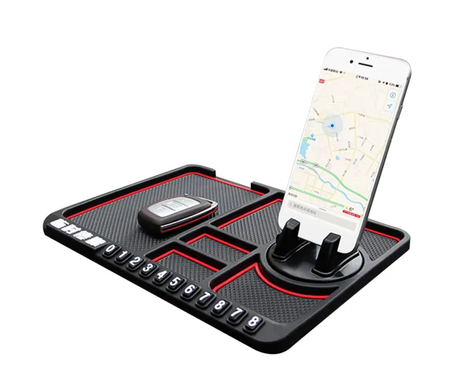 Multifunctional Car Anti-Slip Mat. Non Slip Sticky Anti Slide Dash Phone Holder. Mount Silicone Dashboard Car Pad Mat 4 IN 1